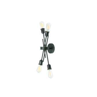 Nebraska Four Light Wall Sconce in Black (216|NEB194WES)