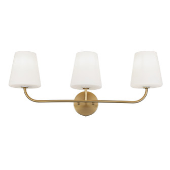 Eleanor Three Light Vanity in Aged Brass (216|ELN213WAGBWH)
