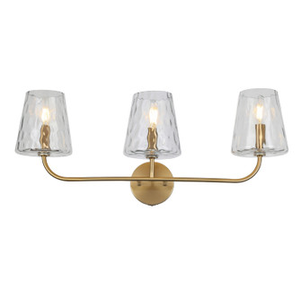 Eleanor Three Light Vanity in Aged Brass (216|ELN213WAGBCLR)