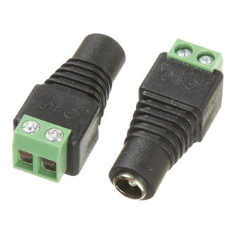 LED Female Barrel Connector in Black (216|DCBC53F)