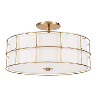 Alcala Three Light Semi-Flush Mount in Aged Brass (216|ALC163SFAGB)