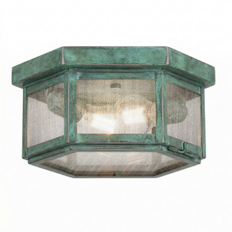 Branford Two Light Semi Flush Mount in Verde Green (405|91132VGSDY)