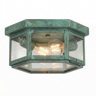 Branford Two Light Semi Flush Mount in Verde Green (405|91132VGCL)