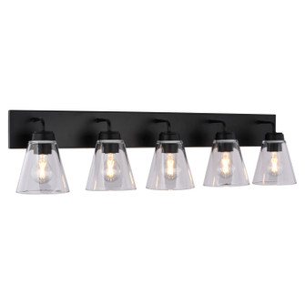 Lowell Five Light Vanity in Matte Black (63|W0591)
