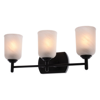 Laurelhurst Three Light Vanity in Matte Black (63|W0577)