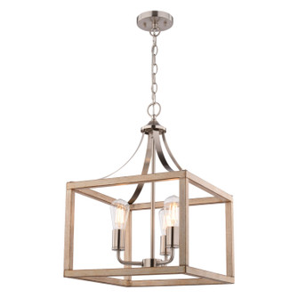 Pratt Three Light Pendant in Satin Nickel and Light Oak (63|P0470)
