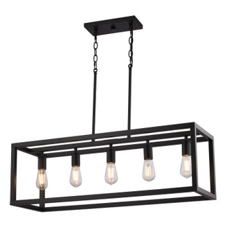Pratt Five Light Linear Chandelier in Matte Black (63|H0331)