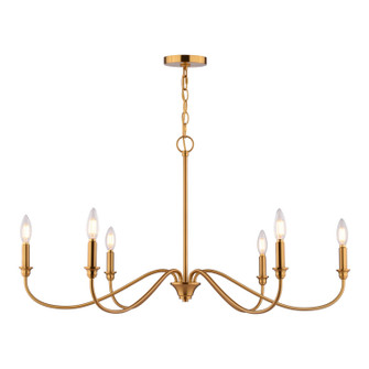 Annabelle Six Light Chandelier in Muted Brass (63|H0322)