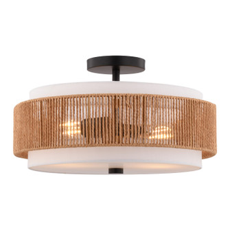 Abbotsford Two Light Semi-Flush Mount in Matte Black (63|C0376)