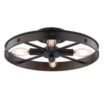 Santa Fe Four Light Semi-Flush Mount in Matte Black (63|C0373)