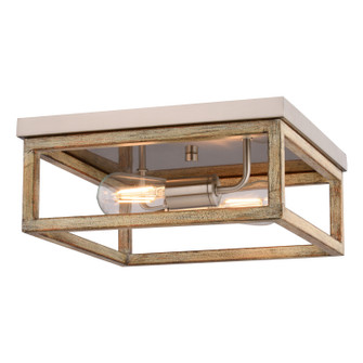 Pratt Two Light Flush Mount in Satin Nickel and Light Oak (63|C0363)