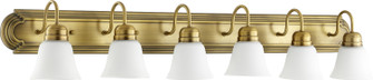 Six Light Vanity in Aged Brass w/ Satin Opal (19|5094680)