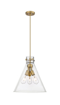 Downtown Urban Three Light Pendant in Brushed Brass (405|4103PLBBG41114CL)