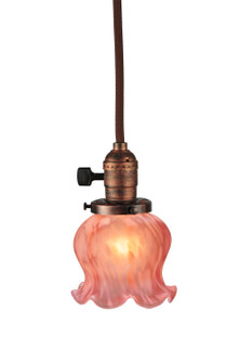 Melon Flower Pink One Light Pendant in Brown Wire Burnished Copper (57|110416)