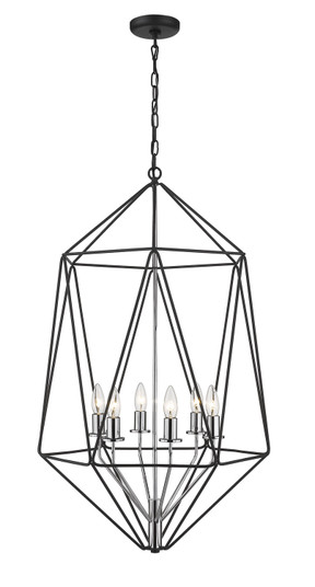 Geo Six Light Chandelier in Matte Black + Chrome (224|91835MBCH)