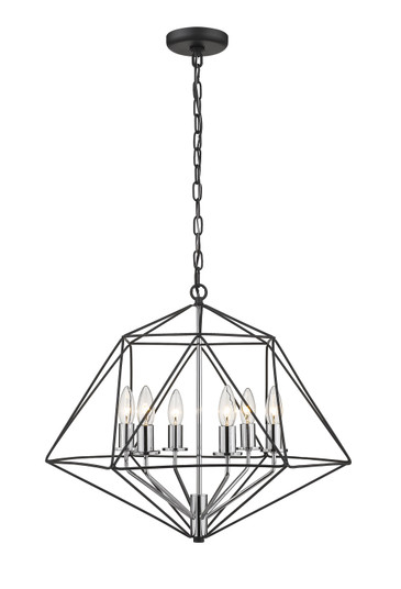 Geo Six Light Chandelier in Matte Black + Chrome (224|91822MBCH)