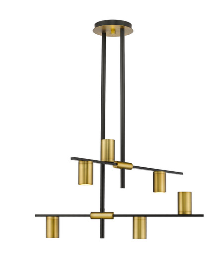 Calumet Six Light Chandelier in Matte Black + Olde Brass (224|8146MBOBR)