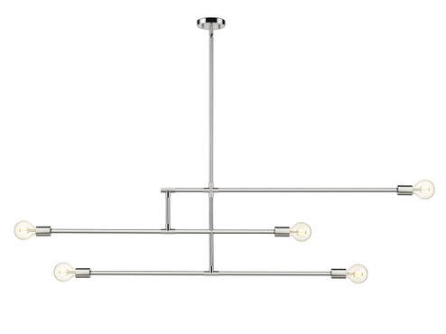 Modernist Five Light Chandelier in Chrome (224|7315CH)