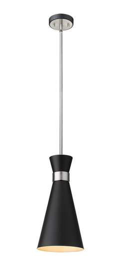 Soriano One Light Pendant in Matte Black / Brushed Nickel (224|728P8MBBN)