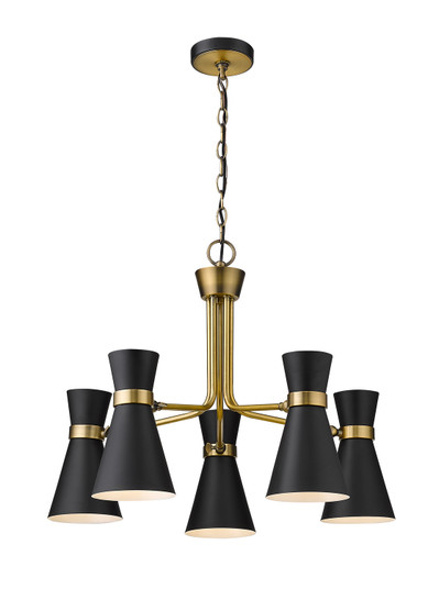 Soriano Five Light Chandelier in Matte Black / Heritage Brass (224|7285MBHBR)