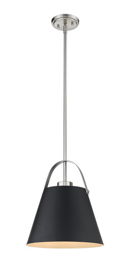 Z-Studio One Light Pendant in Matte Black + Brushed Nickel (224|726PMBBN)