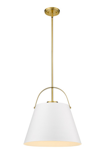 Z-Studio One Light Pendant in Matte White + Heritage Brass (224|726P18MWHBR)