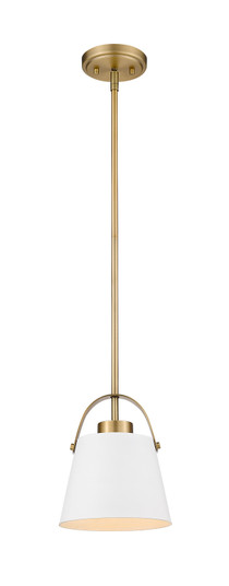 Z-Studio One Light Pendant in Matte White + Heritage Brass (224|726MPMWHBR)