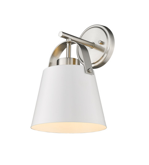 Z-Studio One Light Wall Sconce in Matte White + Brushed Nickel (224|7261SMWBN)