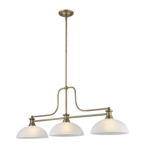 Melange Three Light Billiard in Heritage Brass (224|7253HBRDWL14)