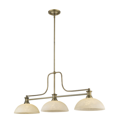 Melange Three Light Billiard in Heritage Brass (224|7253HBRDGM14)
