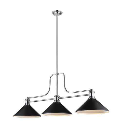 Melange Three Light Billiard in Chrome (224|7253CHMMB)