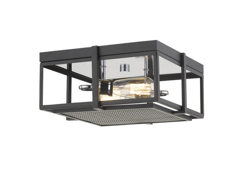 Halcyon Two Light Flush Mount in Matte Black + Chrome (224|724F13MBCH)