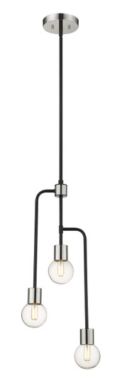 Neutra Three Light Chandelier in Matte Black + Polished Nickel (224|6213MBPN)