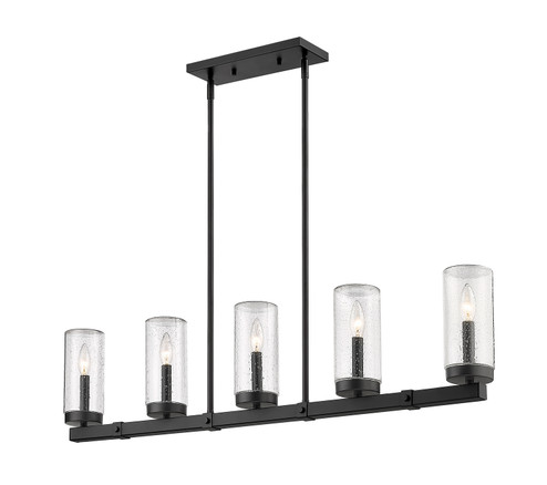 Marlow Five Light Outdoor Linear Chandelier in Matte Black (224|5895LBK)