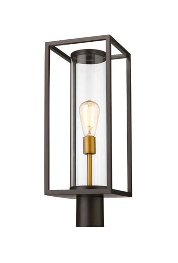 Dunbroch One Light Outdoor Post Mount Fixture in Deep Bronze + Outdoor Brass (224|584PHMRDBZOBS)