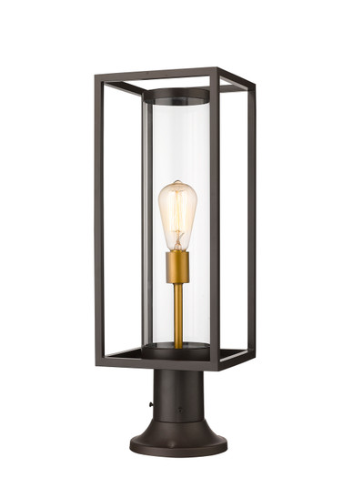 Dunbroch One Light Outdoor Pier Mounted Fixture in Deep Bronze + Outdoor Brass (224|584PHMR553PMDBZ)