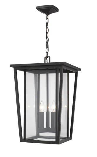 Seoul Three Light Outdoor Chain Mount Ceiling Fixture in Oil Rubbed Bronze (224|571CHXLORB)