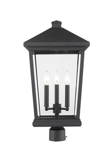 Beacon Three Light Outdoor Post Mount Fixture in Black (224|568PHXLRBK)