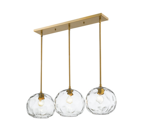 Chloe Three Light Linear Chandelier in Olde Brass (224|490P103LOBR)