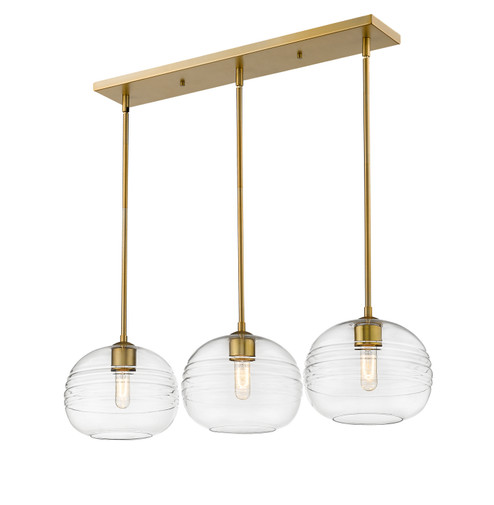 Harmony Three Light Linear Chandelier in Olde Brass (224|486P103LOBR)