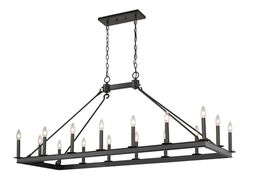 Barclay 16 Light Linear Chandelier in Matte Black (224|48216LMB)