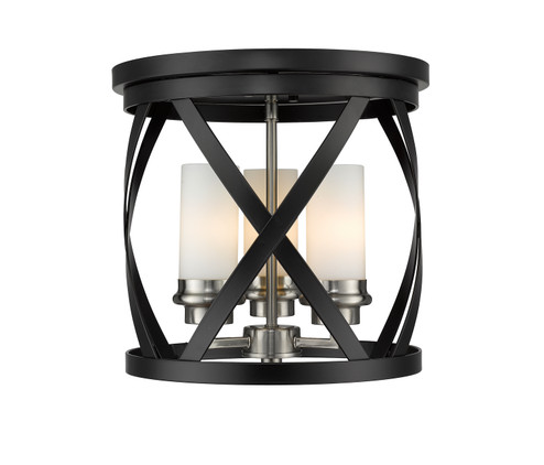 Malcalester Three Light Flush Mount in Matte Black / Brushed Nickel (224|481F13MBBN)