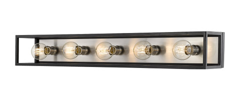 Kube Five Light Vanity in Matte Black + Brushed Nickel (224|4805VMBBN)