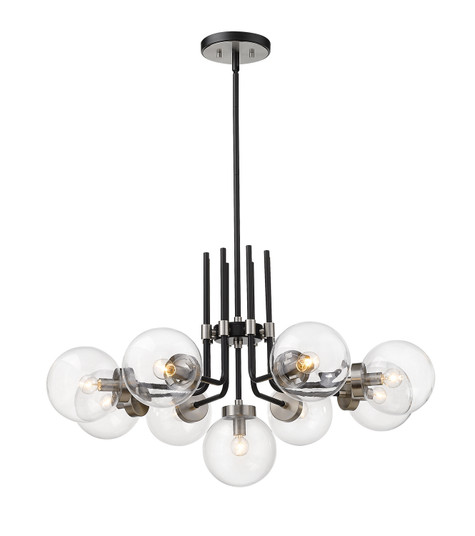 Parsons Nine Light Chandelier in Matte Black / Brushed Nickel (224|4779MBBN)