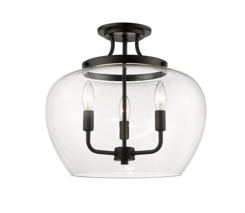 Joliet Three Light Semi Flush Mount in Matte Black (224|473SFMB)