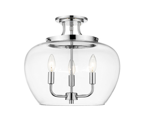 Joliet Three Light Semi Flush Mount in Chrome (224|473SFCH)