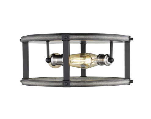 Kirkland Three Light Flush Mount in Ashen Barnboard (224|472F3RABB)