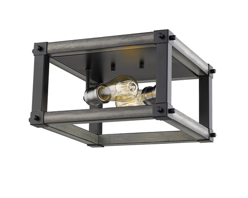 Kirkland Two Light Flush Mount in Ashen Barnboard (224|472F2SABB)