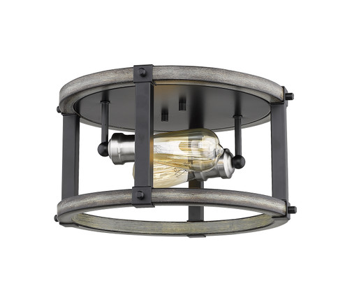 Kirkland Two Light Flush Mount in Ashen Barnboard (224|472F2RABB)