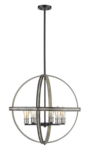 Kirkland Six Light Chandelier in Ashen Barnboard (224|472B26ABB)
